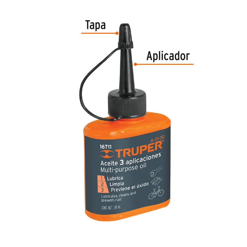 Aceite Multiusos Truper con Gotero 30 ml – 16711