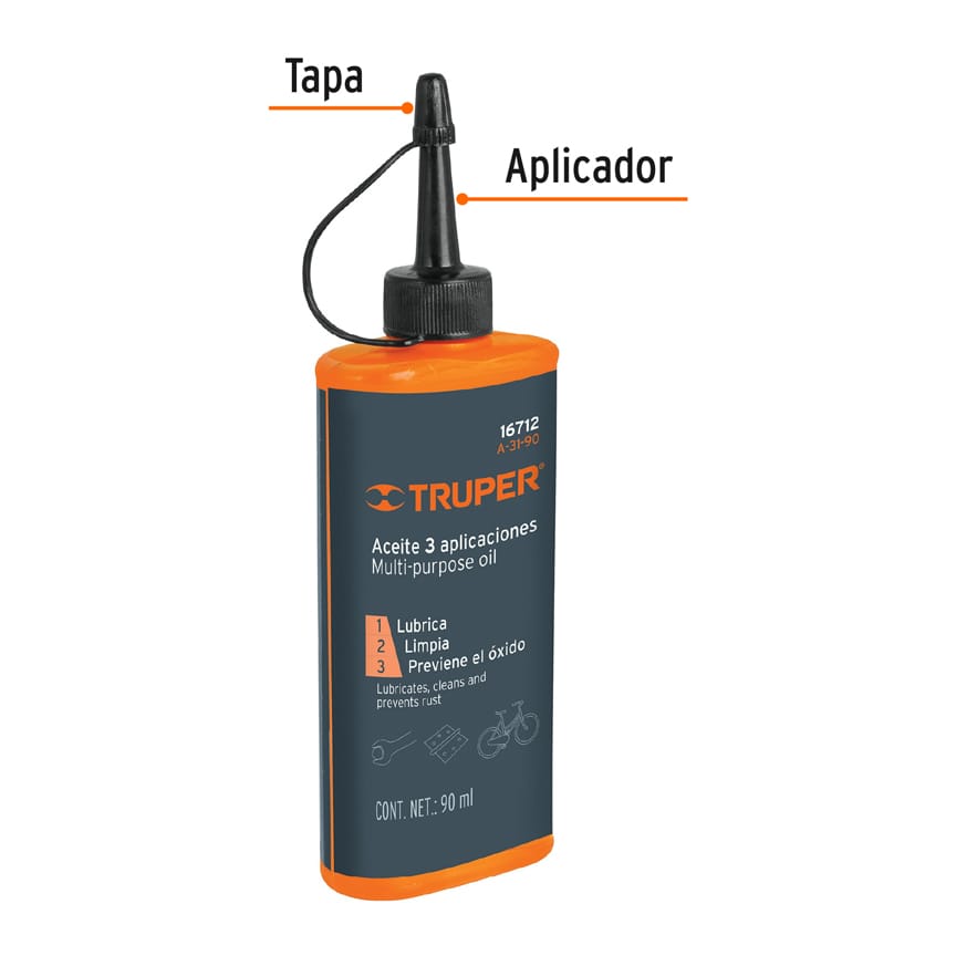 Aceite Multiusos Truper 90 ml con Aplicador – 16712