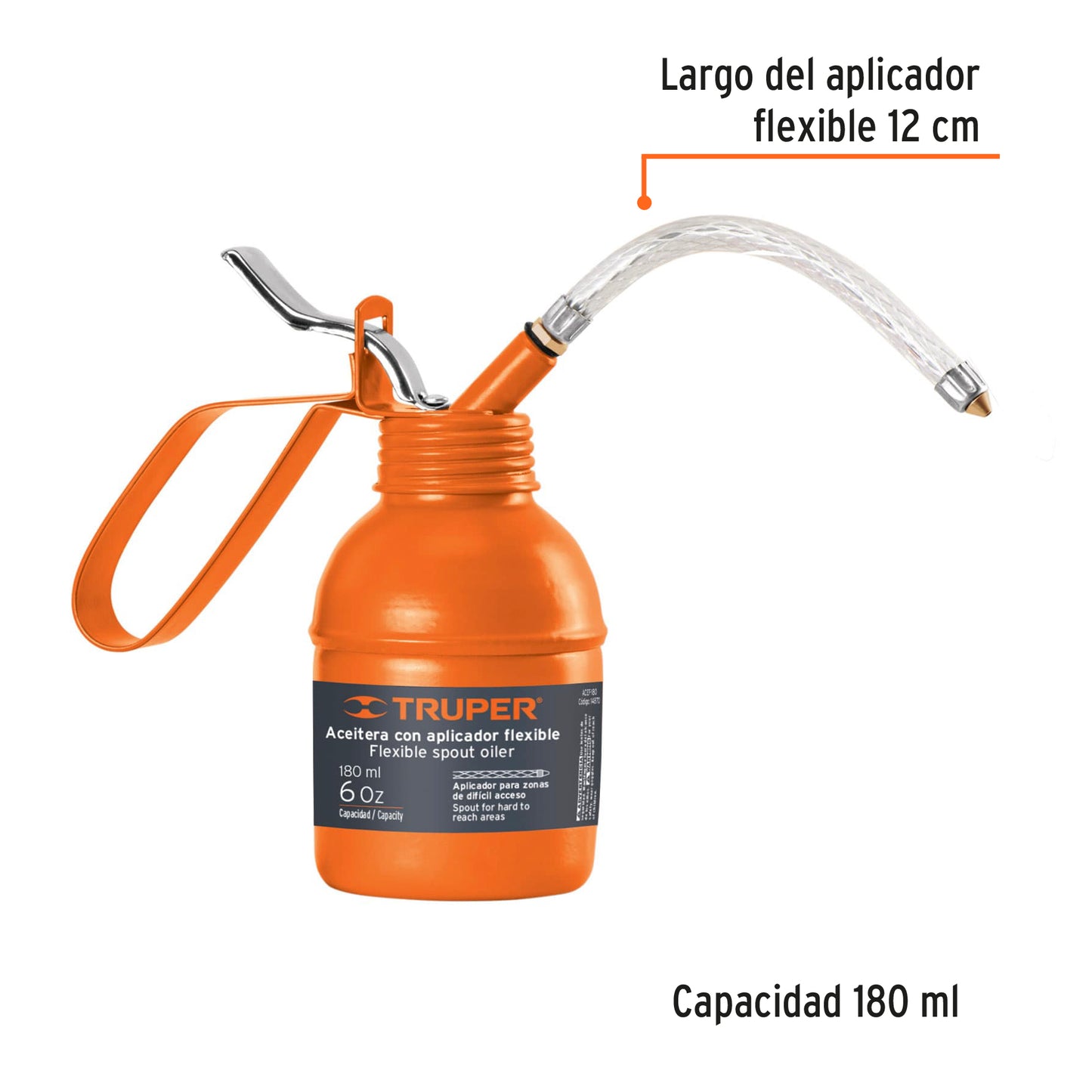 Aceitera Truper 180 ml con Aplicador Flexible – 14870