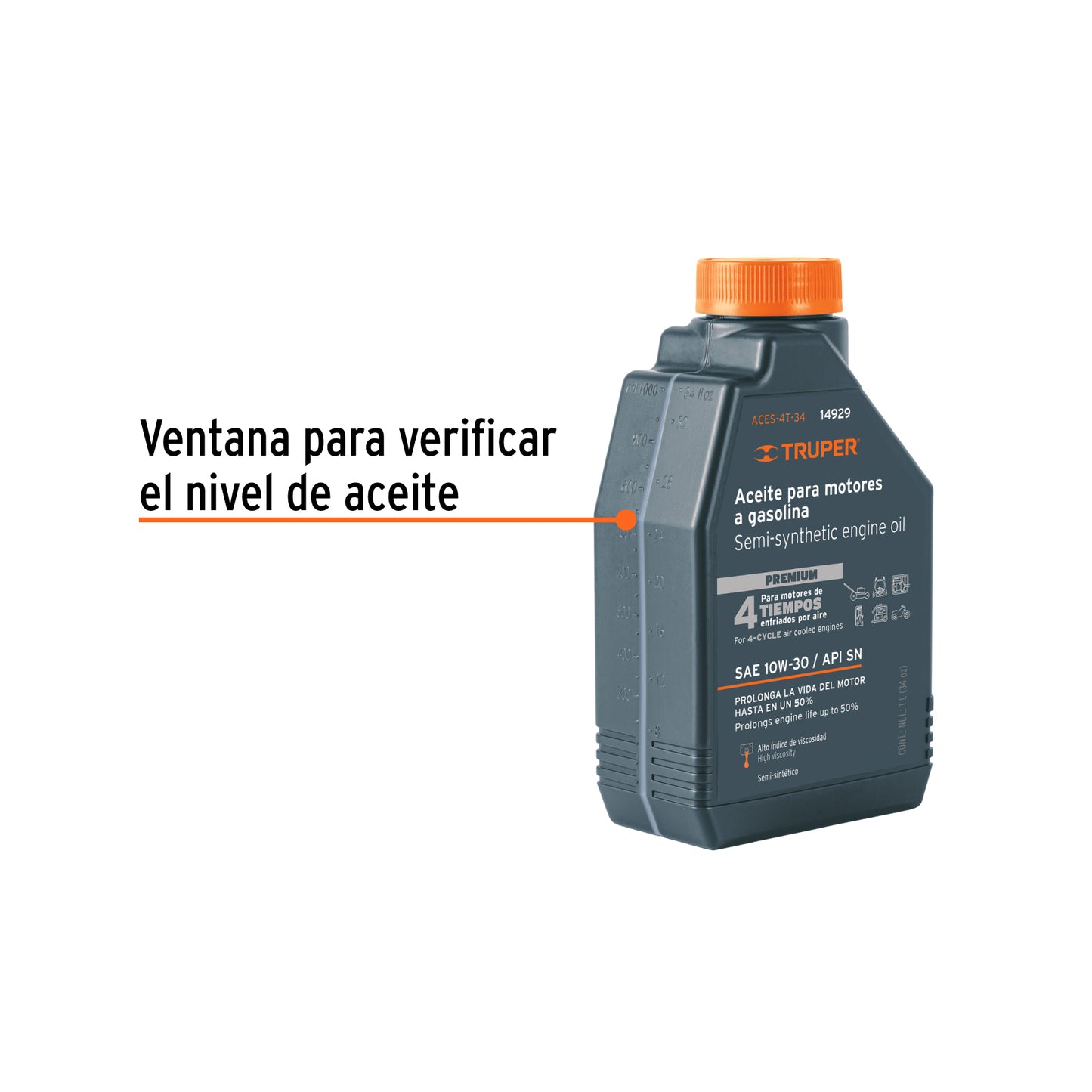 Aceite Truper 4T Semisintético SAE 10W-40 Moto 946 ml 14929