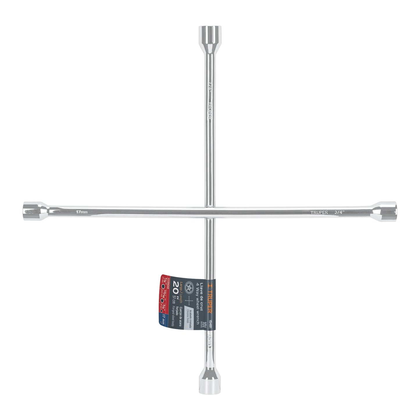 Llave de Cruz Truper 20" Pulida y Cromada – 15481