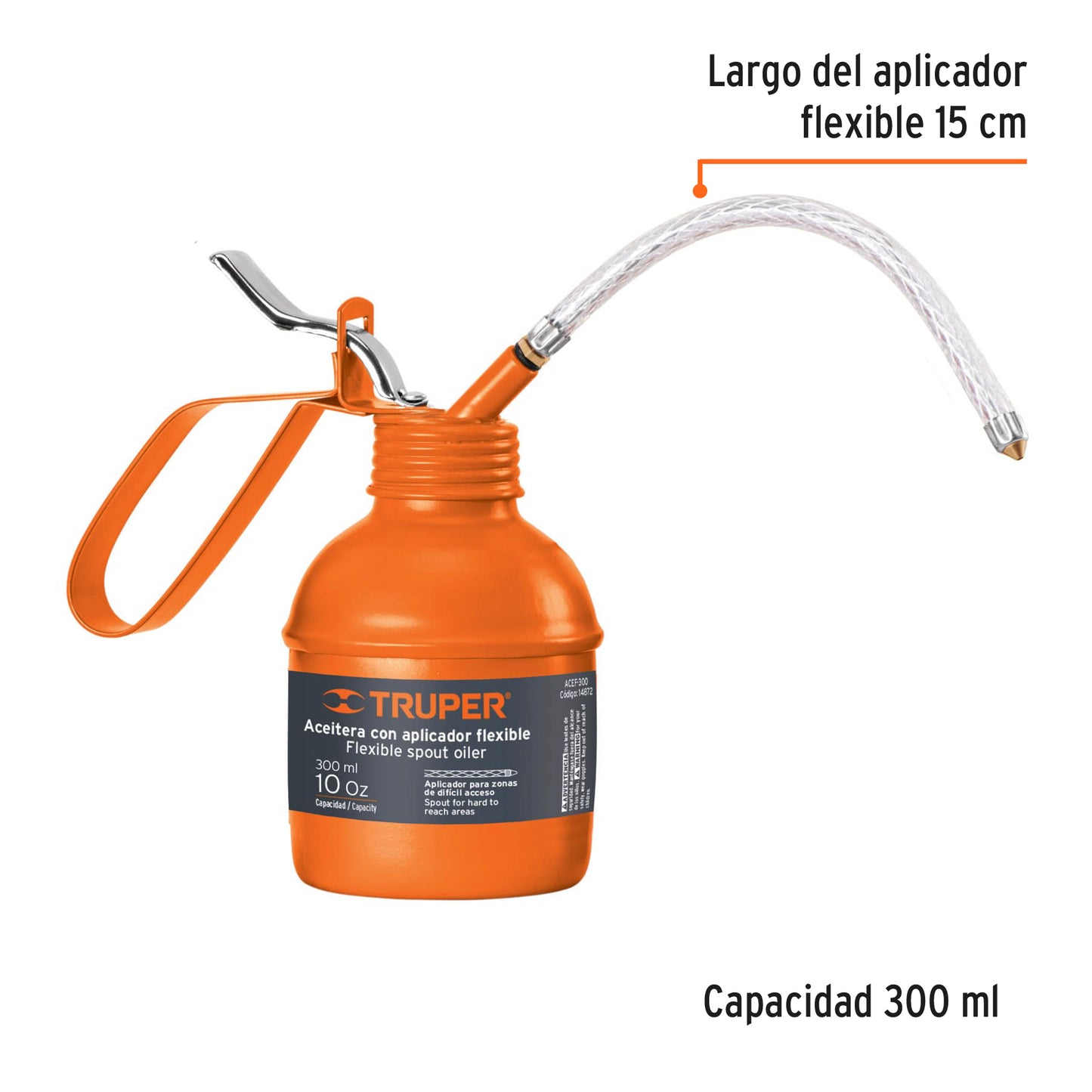 Aceitera Truper 300 ml con Aplicador Flexible – 14872