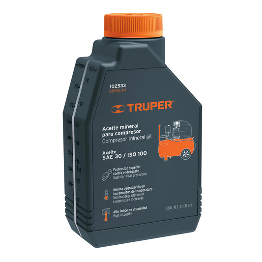 Aceite Truper para Compresor SAE 30, 946 ml 102533