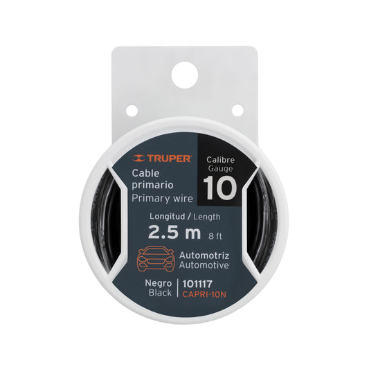 Carrete de Cable Primario Truper Negro Cal. 10 – 2.5 m – 101117
