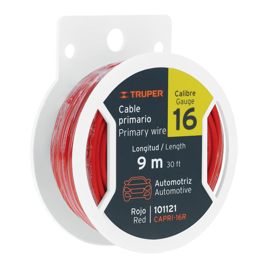 Carrete de Cable Primario Truper Rojo Cal. 16 – 9 m – 101121