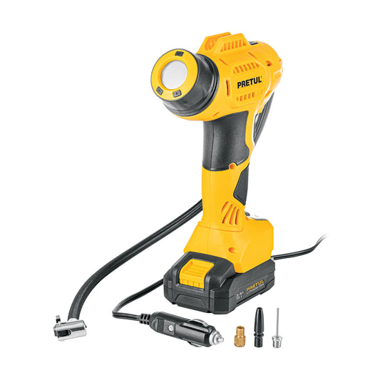 Inflador de Aire Pretul 20 V con Batería 2 Ah Recargable – 29074