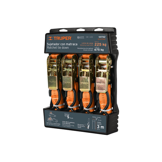 Juego de 4 Sujetadores con Matraca Truper 675 kg – 101742